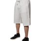 White Cotton Sweatshorts Men Bermuda Shorts