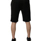 Black Cotton Sweatshorts Men Bermuda Shorts