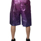 Metallic Pink Purple Two Tone Bermuda Shorts