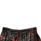 Multicolor Marble Print Trouser Bermuda Shorts