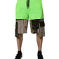 Green Patchwork Camouflage Men Cargo Shorts