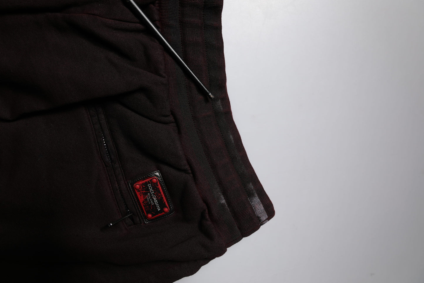 Maroon Cotton Logo Plaque Men Bermuda Shorts