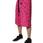 Pink Cotton Heart Print Bermuda Shorts