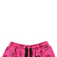 Pink Cotton Heart Print Bermuda Shorts