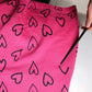 Pink Cotton Heart Print Bermuda Shorts