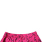 Pink Cotton Heart Print Bermuda Shorts