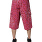 Pink Cherry Print Cargo Cotton Shorts