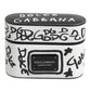 Black White Leather Scribble Embossed Logo Airpods Case