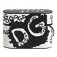 Black White Leather Scribble Embossed Logo Airpods Case