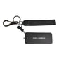 Black Logo Nylon Silver Brass Men Holder Keychain Keyring