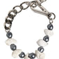 Silver Tone Brass Beaded Shell DG Logo Pendant Bracelet