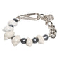 Silver Tone Brass Beaded Shell DG Logo Pendant Bracelet