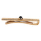 Black Sapphire Gold Tone Brass Tie Clip Bar