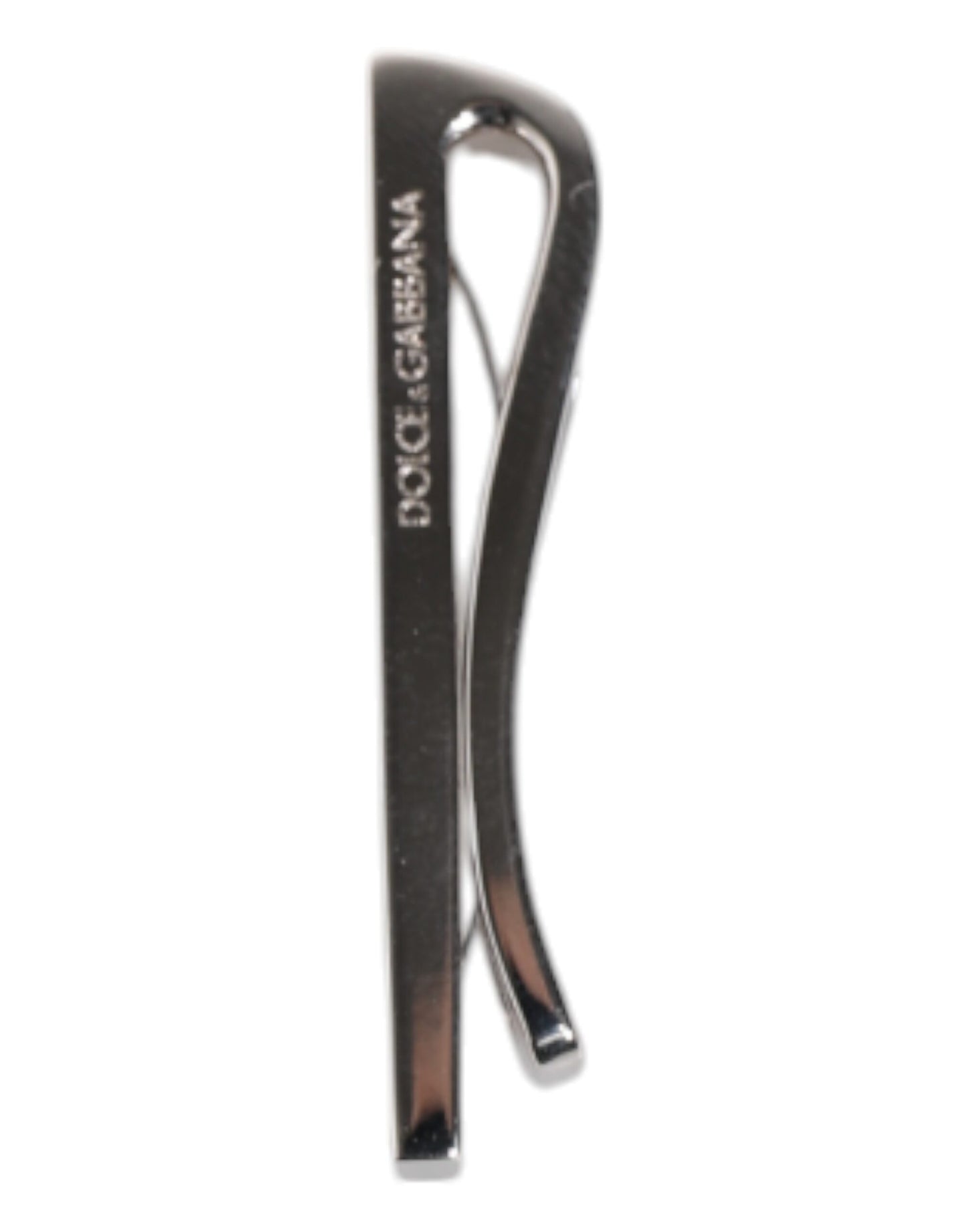 Silver Tone Brass Logo Branded Tie Clip Bar