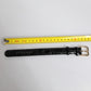 Black Exotic Leather Gold Tone Metal Buckle Armband