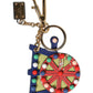 Multicolor Gold Tone Carretto Keychain Keyring