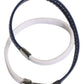 Blue White Leather Trimmed DG Engraved Silver Tone Clasp Bracelet