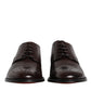 Maroon Calfskin Leather Derby Men Dress Shoes