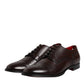 Maroon Calfskin Leather Derby Men Dress Shoes