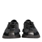 Black Silver Logo Low Top Men Sneakers Shoes