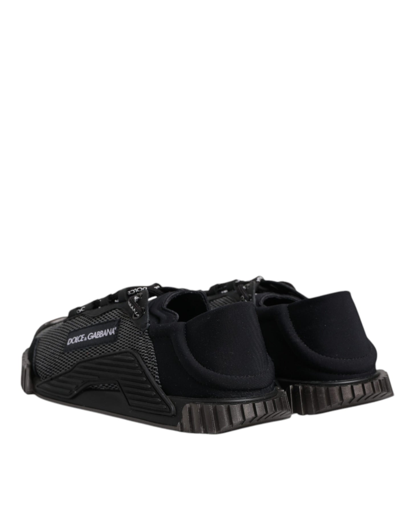 Black Silver Logo Low Top Men Sneakers Shoes