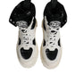 White Padded Mid Calf Lace Up Boots Shoes
