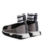 Black Gray Sorrento Socks Women Sneakers Shoes