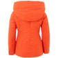 Orange Polyester Full-Length Jacket