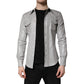 Metallic Gray Cotton Button Down Shirt