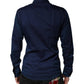 Dark Blue Cotton GOLD Dress Formal Shirt