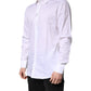 White Cotton Collared GOLD Dress Formal Shirt