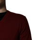 Maroon Cashmere V-neck Men Pullover Sweater