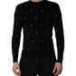 Black Pineapple Crew Neck Pullover Sweater