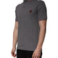 Gray Cotton Crown Collared Polo T-shirt