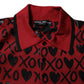 Red Cotton XOXO Collared Polo T-shirt