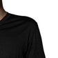 Dark Gray Silk V-neck Short Sleeves T-shirt