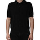 Black Silk Collared Polo T-shirt