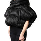 Black Padded Puffer Hooded Full Zip Cropped Jacket
