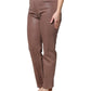 Brown Cotton High Waist Tapered Denim Jeans