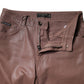 Brown Cotton High Waist Tapered Denim Jeans