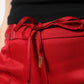 Red Viscose Straight Fit Pants