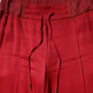 Red Viscose Straight Fit Pants