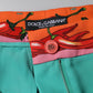 Green Silk Printed Straight Pants