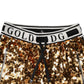Metallic Gold DG Logo Sequined Jogger Pants