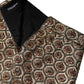 Brown Polyester Brocade A-line Mini Skirt