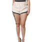 White Faux Fur High Waisted Hot Pants Short