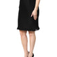 Black Wool Fringe High Waist Pencil Mini Skirt