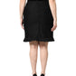 Black Wool Fringe High Waist Pencil Mini Skirt
