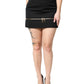 Black Virgin Wool High Waisted Mini Skirt