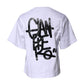 White Printed Cotton Crew Neck Tee T-shirt